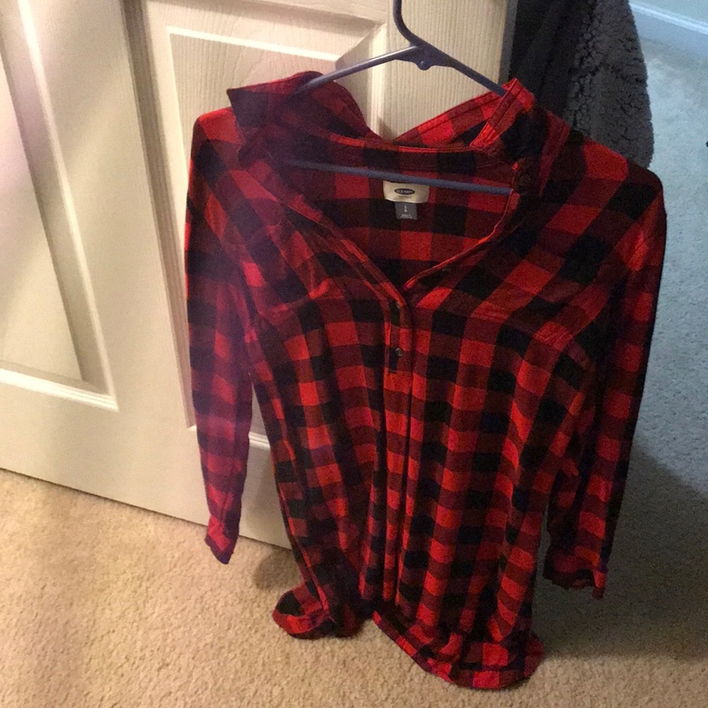 Red and black flannel dress